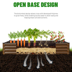 SnugNiture assembled bed on patio showing tidy, elevated garden benefit