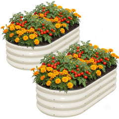 SnugNiture front view of the two-pack raised garden beds, shows compact footprint and durability