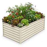 SnugNiture front view of galvanized raised bed showing roomy planting area and durable build