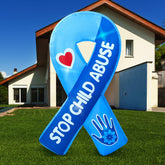 Soaoo front view blue ribbon inflatable, clear visibility for awareness