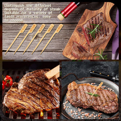 Soaoo in-use on grill marking steak doneness for faster service