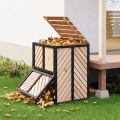 SOCOME composter in garden setting demonstrating space-saving placement and aesthetic appeal