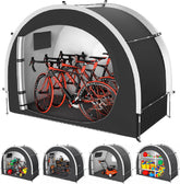 SOFFRIA front view of canopy shelter showing weather protection and storage
