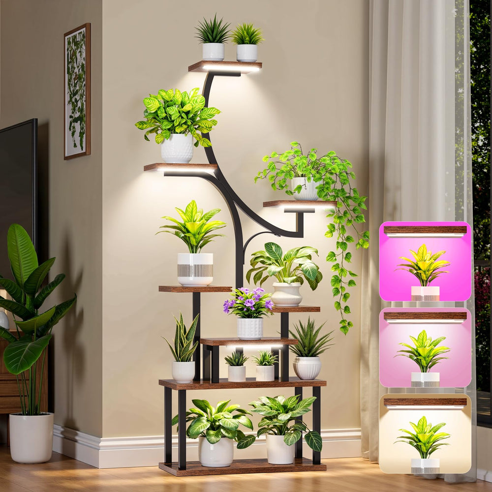 softeen front view full stand showing 8 tiers and neat plant display benefit: saves floor space