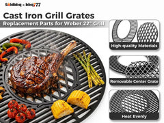 soldbbq installed in a Weber 22-inch kettle illustrating direct-fit replacement and stability