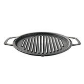 Solo Stove front view of the large cast iron grill top showing durable cooking surface and benefit of stability