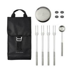 Solo Stove front layout of accessory pack showing all items and neat organization