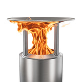 Solo Stove front view of Mesa XL Heat Deflector showing fit and added warmth