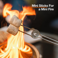 Solo Stove stainless steel stick rests detail keeping sticks off tabletop and clean