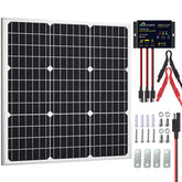 SOLPERK 50W panel front view showing cells and frame for durable charging