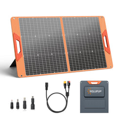 SOLUPUP folded front view showing compact portability and easy storage