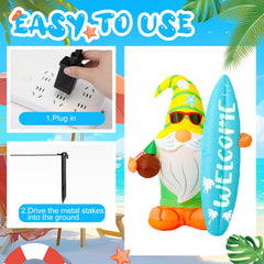 Sonwyoung gnome beside pool showing scale and tropical party decoration advantage