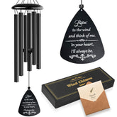 Soopau front view of packaged memorial wind chime showing ready-to-gift box and presentation