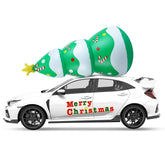 Sosation large inflatable tree on rooftop bright holiday curb appeal