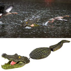 Sotiff floating alligator front view showing realistic pose and deterrent benefit