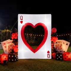 Sotiff front view inflatable heart card showing bold red design and instant impact