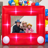 Soulchen front view of inflated red frame highlighting instant party focal point