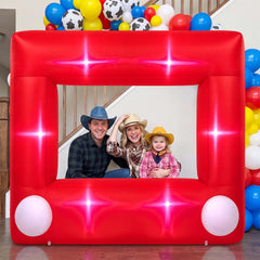 Soulchen front view of inflated red frame highlighting instant party focal point