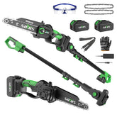 SOYUS front view of cordless 2-in-1 pole saw showing compact design and controls for easier handling