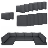 SpaceHop front view of deep grey 14-piece cover set showing organized pieces and neat finish