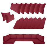 SpaceHop front view of Wind Red 14-piece cover set showing neat fit and refreshed look