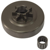 SPERTEK clutch drum front view showing 7-tooth sprocket and fit for Husqvarna models, reliable engagement