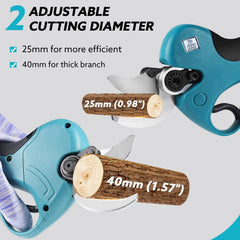 SPICIMOMO pruner in use cutting woody branch for efficient trimming