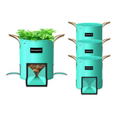 SPONDWILD front view of four packed 15-gallon grow bags showing size and branding, easy storage benefit