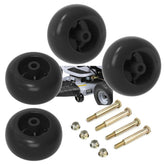 Sporthfish front view of four replacement deck wheels showing ready-to-install durability