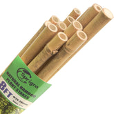 Sprigra bamboo stakes front packaging showing ten 8ft poles and durable quality