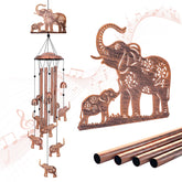 SRDJXY front view of elephant wind chime showing overall design and curb appeal