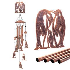SRDJXY front view of penguin wind chime showing full decorative design and melody
