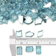 Stanbroil close-up of tempered 1/2 inch aqua blue texture for consistent sparkle