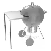 Stanbroil front view of stainless-steel side table showing spacious prep area and stability