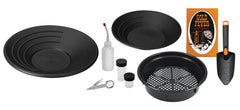 Stansport close-up of 14" and 10.5" pans for efficient separation