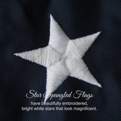 Star Spangled Flags close detail of sewn stripes for stronger, long-lasting seams