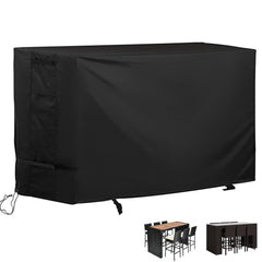 Starcrew front view of full cover protecting bar-height set, showing weatherproof fit