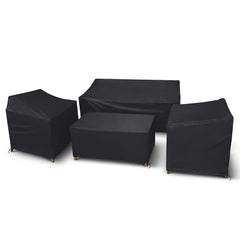 STARTWO front view of complete 4-piece black cover set protecting furniture