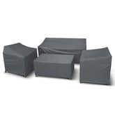 STARTWO front view of full covered 4-piece conversation set protecting furniture from weather