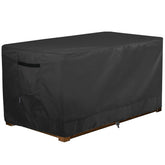 STEECA front view of black deck box cover showing full fit and protection benefit