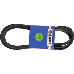 Stens belt close-up showing 5/8 inch width and durable cross-section benefit
