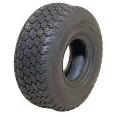 Stens Kenda tire front view showing size and tubeless design for easy fitting