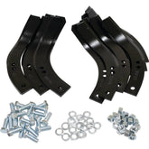 Stens front view of complete tine set showing included hardware and fit