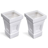 Step2 front view of white Atherton Square Planter showing clean modern shape and curb appeal