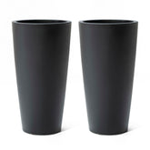 Step2 Tremont front view of paired planters showing sleek height and curb appeal