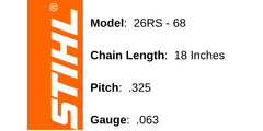 Stihl close-up of cutters showing sharp factory edges for consistent cutting