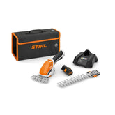 Stihl HSA 26 front view showing orange white body and attachments benefit maneuverability