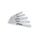 STIHL Rollomatic E front view showing full 16-inch bar for reliable cutting