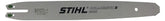 Stihl Rollomatic E Mini front profile showing bar length and mounting for precise fit