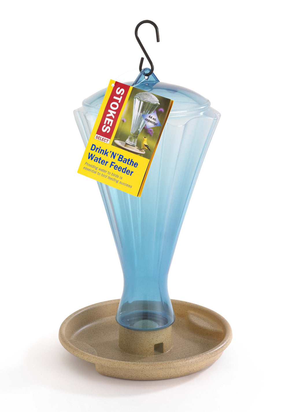 Stokes Select Drink'N'Bathe front view showing full 64 fl oz bottle and basin for easy refills